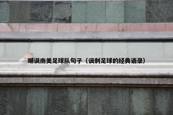 嘲讽南美足球队句子（讽刺足球的经典语录）