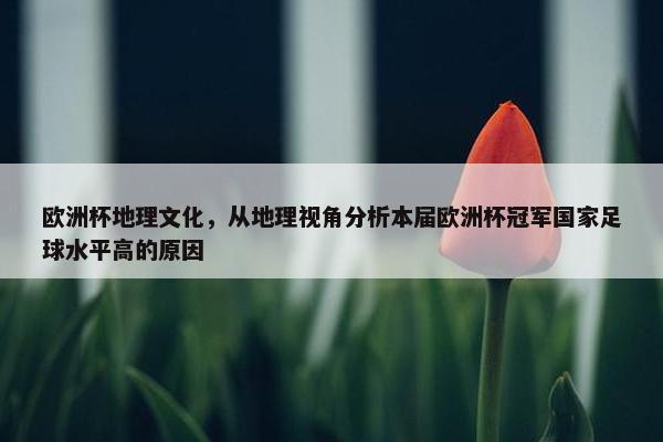 欧洲杯地理文化，从地理视角分析本届欧洲杯冠军国家足球水平高的原因