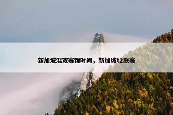 新加坡混双赛程时间，新加坡t2联赛