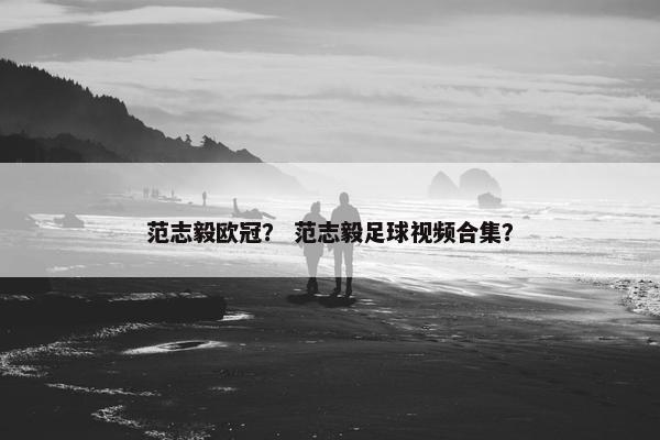 范志毅欧冠？ 范志毅足球视频合集？
