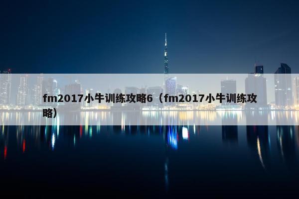 fm2017小牛训练攻略6（fm2017小牛训练攻略）