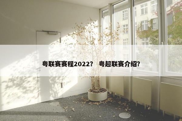 粤联赛赛程2022？ 粤超联赛介绍？