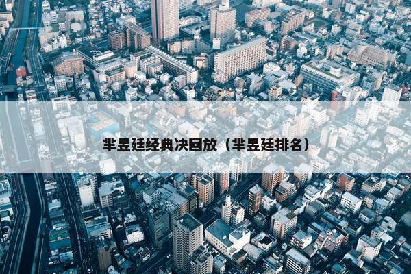 芈昱廷经典决回放（芈昱廷排名）