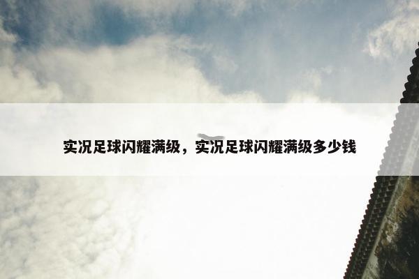 实况足球闪耀满级，实况足球闪耀满级多少钱