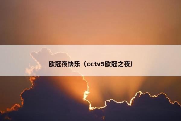 欧冠夜快乐（cctv5欧冠之夜）