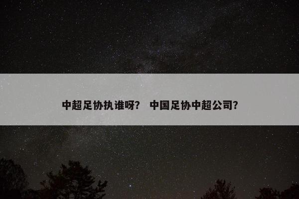 中超足协执谁呀？ 中国足协中超公司？