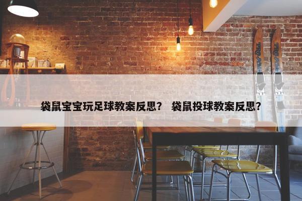 袋鼠宝宝玩足球教案反思？ 袋鼠投球教案反思？
