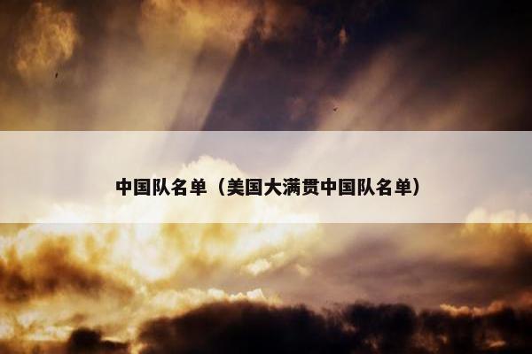 中国队名单（美国大满贯中国队名单）