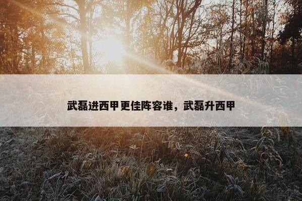 武磊进西甲更佳阵容谁，武磊升西甲