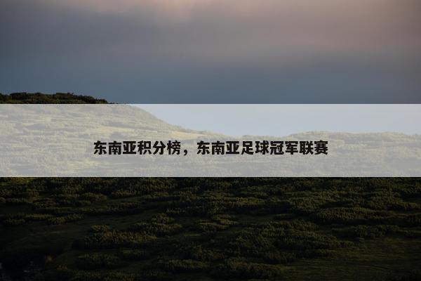 东南亚积分榜，东南亚足球冠军联赛