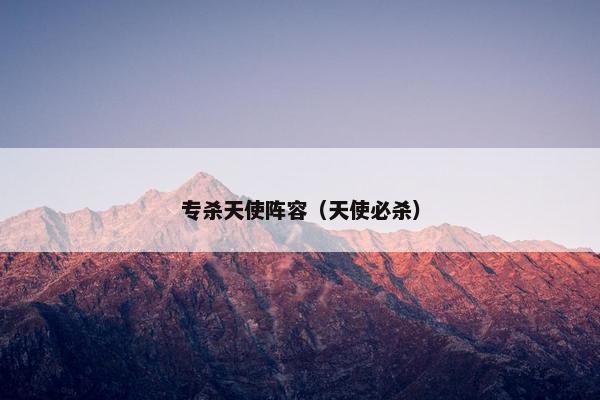 专杀天使阵容（天使必杀）