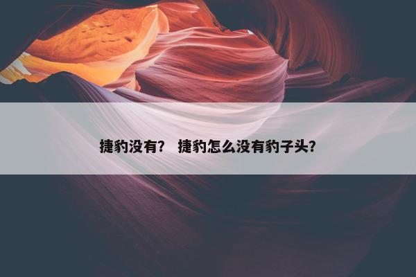 捷豹没有？ 捷豹怎么没有豹子头？