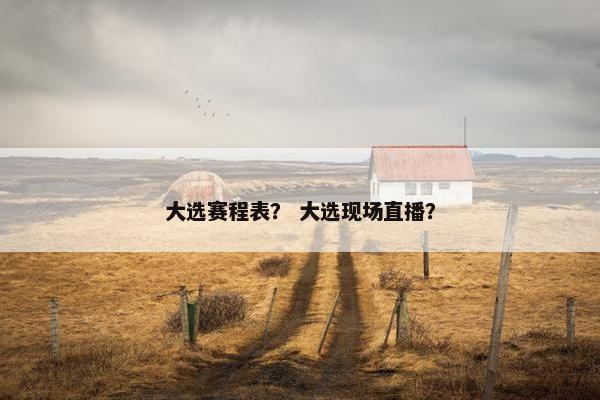 大选赛程表？ 大选现场直播？