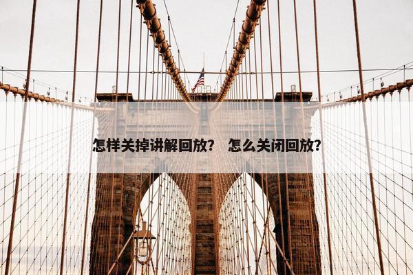 怎样关掉讲解回放？ 怎么关闭回放？