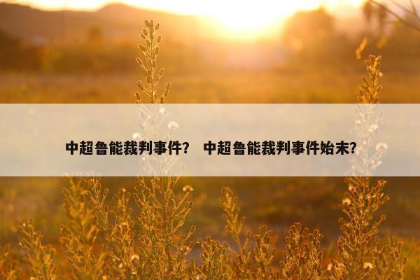 中超鲁能裁判事件？ 中超鲁能裁判事件始末？
