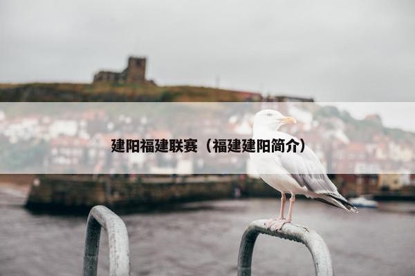 建阳福建联赛（福建建阳简介）