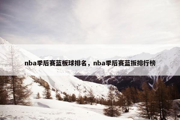 nba季后赛蓝板球排名，nba季后赛蓝扳排行榜