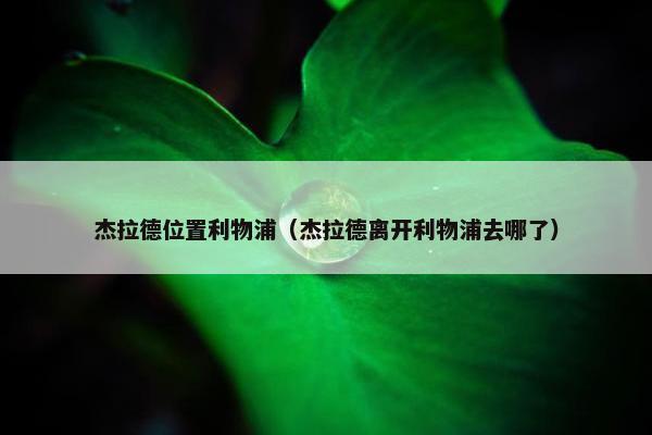 杰拉德位置利物浦（杰拉德离开利物浦去哪了）
