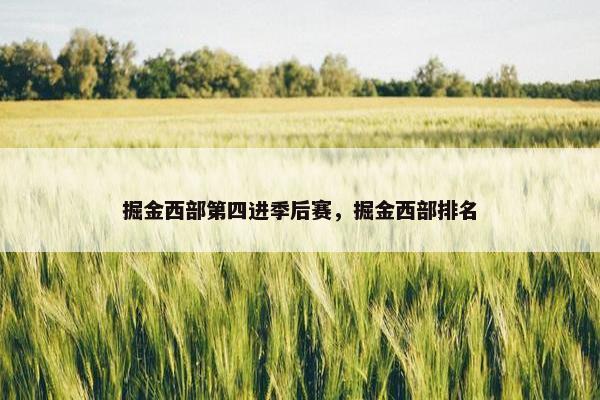 掘金西部第四进季后赛，掘金西部排名