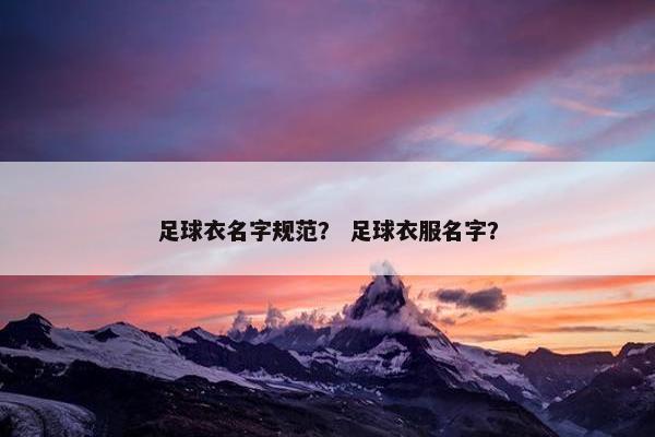 足球衣名字规范？ 足球衣服名字？