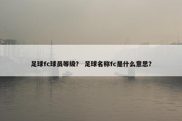 足球fc球员等级？ 足球名称fc是什么意思？