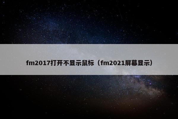 fm2017打开不显示鼠标（fm2021屏幕显示）
