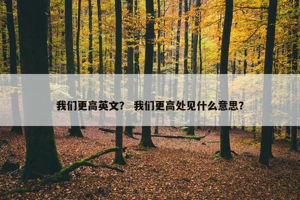 我们更高英文? 我们更高处见什么意思? 我们更高英文? 我们更高处见什么意思?