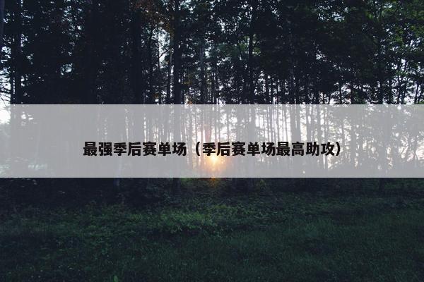 最强季后赛单场（季后赛单场最高助攻）