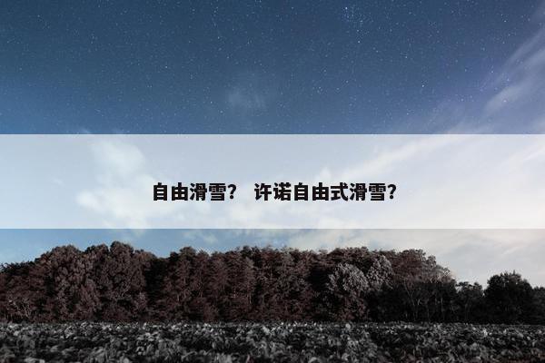 自由滑雪？ 许诺自由式滑雪？