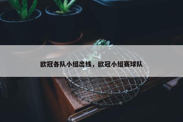 欧冠各队小组出线，欧冠小组赛球队