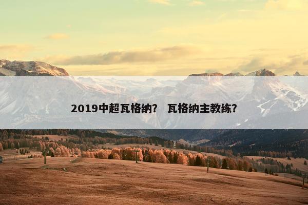 2019中超瓦格纳？ 瓦格纳主教练？