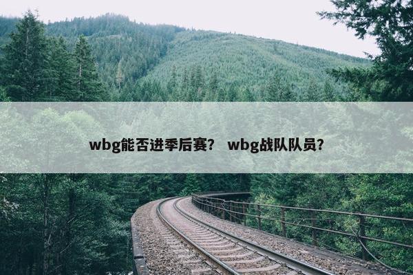 wbg能否进季后赛？ wbg战队队员？