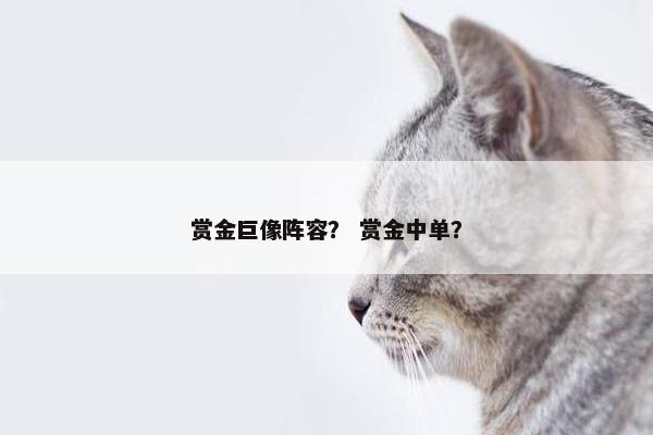 赏金巨像阵容？ 赏金中单？