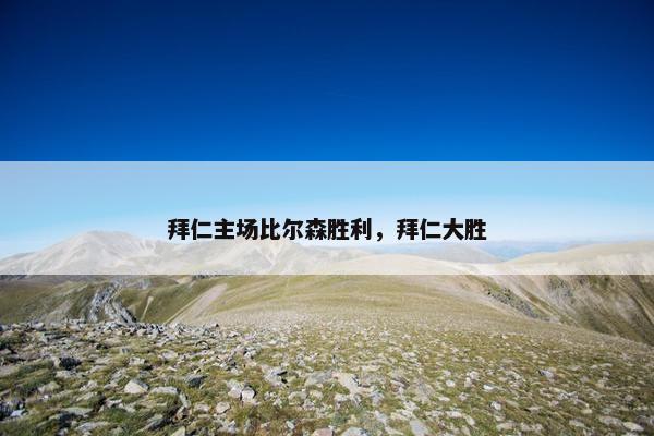 拜仁主场比尔森胜利，拜仁大胜
