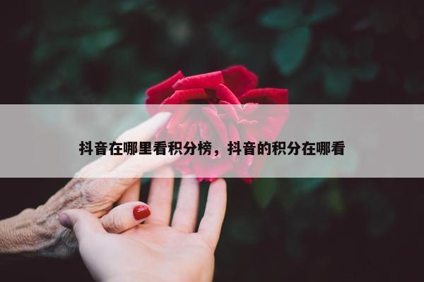抖音在哪里看积分榜，抖音的积分在哪看