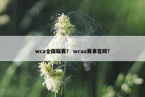 wca全国联赛？ wcaa赛事官网？