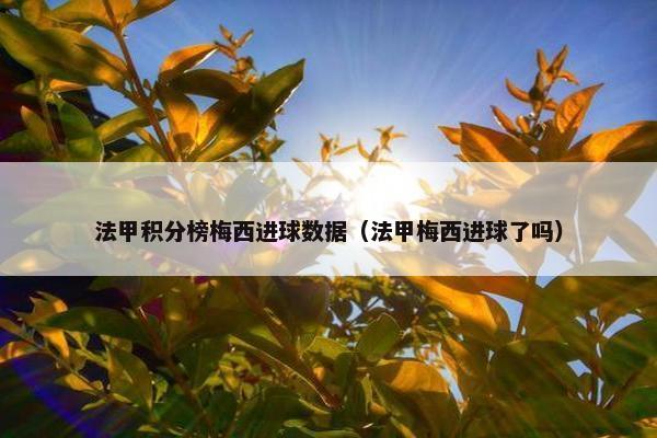 法甲积分榜梅西进球数据（法甲梅西进球了吗）