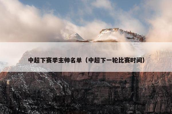 中超下赛季主帅名单（中超下一轮比赛时间）