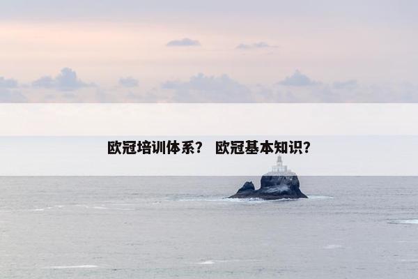 欧冠培训体系？ 欧冠基本知识？