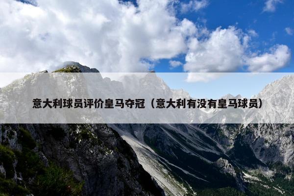 意大利球员评价皇马夺冠（意大利有没有皇马球员）