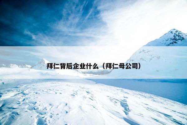 拜仁背后企业什么（拜仁母公司）