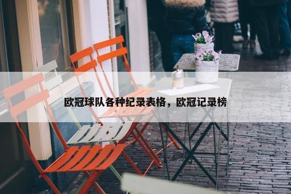 欧冠球队各种纪录表格，欧冠记录榜