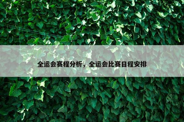 全运会赛程分析，全运会比赛日程安排