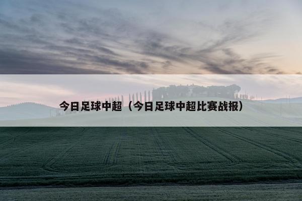 今日足球中超（今日足球中超比赛战报）