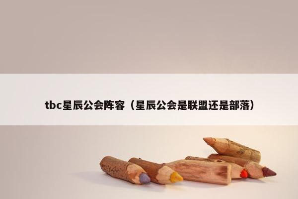 tbc星辰公会阵容（星辰公会是联盟还是部落）