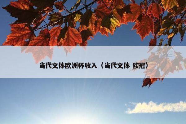 当代文体欧洲杯收入（当代文体 欧冠）