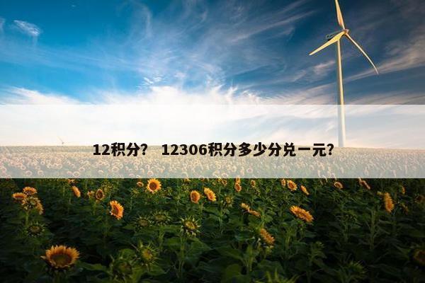 12积分？ 12306积分多少分兑一元？
