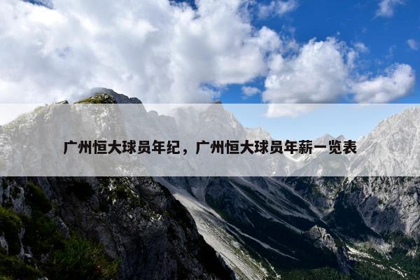 广州恒大球员年纪,广州恒大球员年薪一览表 广州恒大球员年纪,广州恒大球员年薪一览表