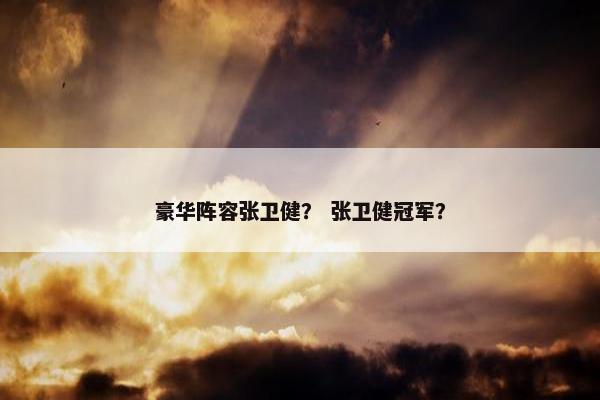 豪华阵容张卫健？ 张卫健冠军？