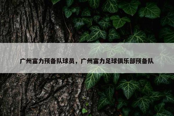 广州富力预备队球员，广州富力足球俱乐部预备队